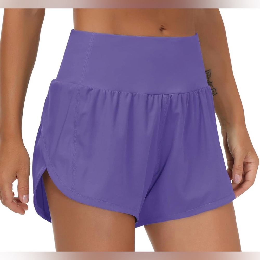 The Gym People Women’s High Waisted Running Shorts Quick Dry